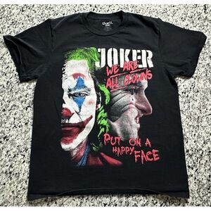 Rare DC Comics Joker Big Face We Are All Clowns Medium‎ Black Graphic Print
